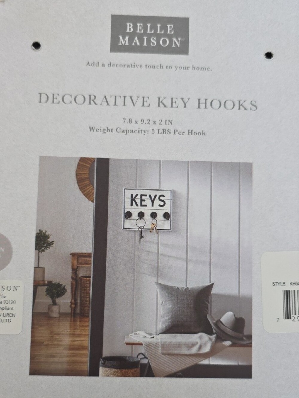 Belle Maison White Wall-Mount Key Hooks - Picture 4 of 5